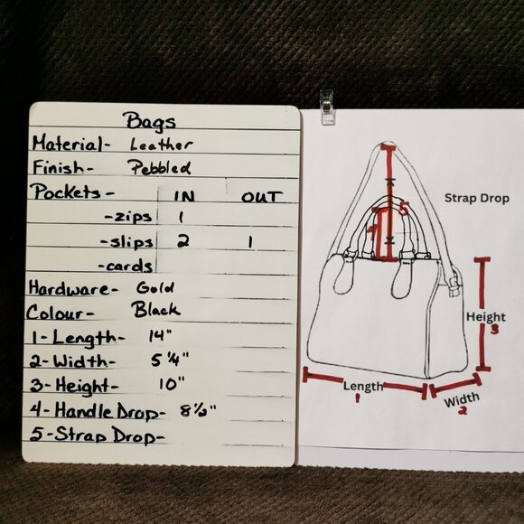 Black/Gold Pebbled Leather Shoulder Bag EUC #261 - Picture 16 of 16